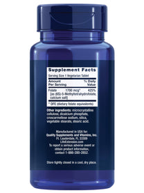 Life Extension Optimized Folate – L-methylfolate – Heart & Brain Support, Healthy Homocysteine Levels – Non-GMO, Gluten-Free, Vegetarian – 1700 mcg DFE, 100 Vegetarian Tablets
