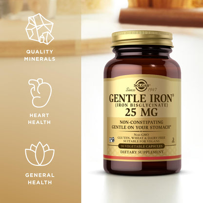 Solgar Gentle Iron 25mg, 90 Vegetable Capsules - Gentle on Stomach