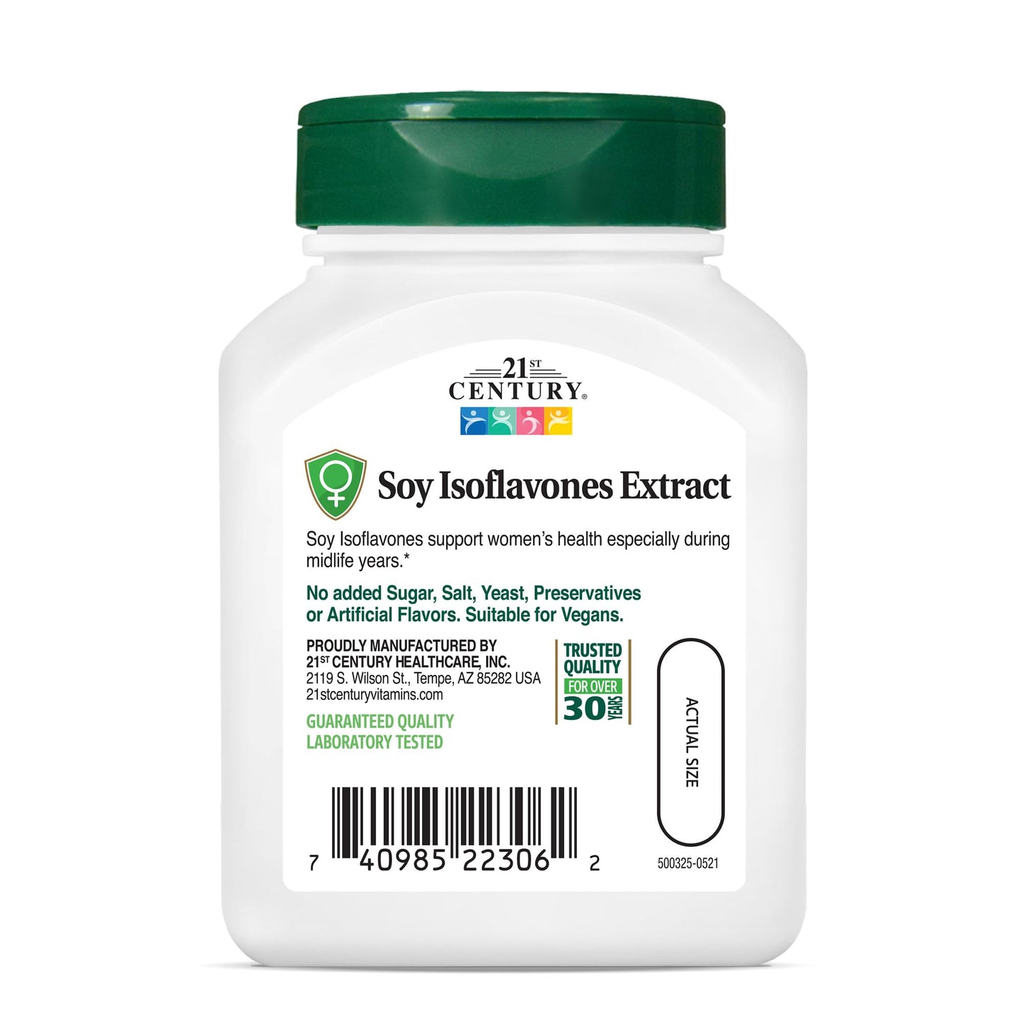21st Century Soy Isoflavones Extract Vegetarian Capsules, 60 Count