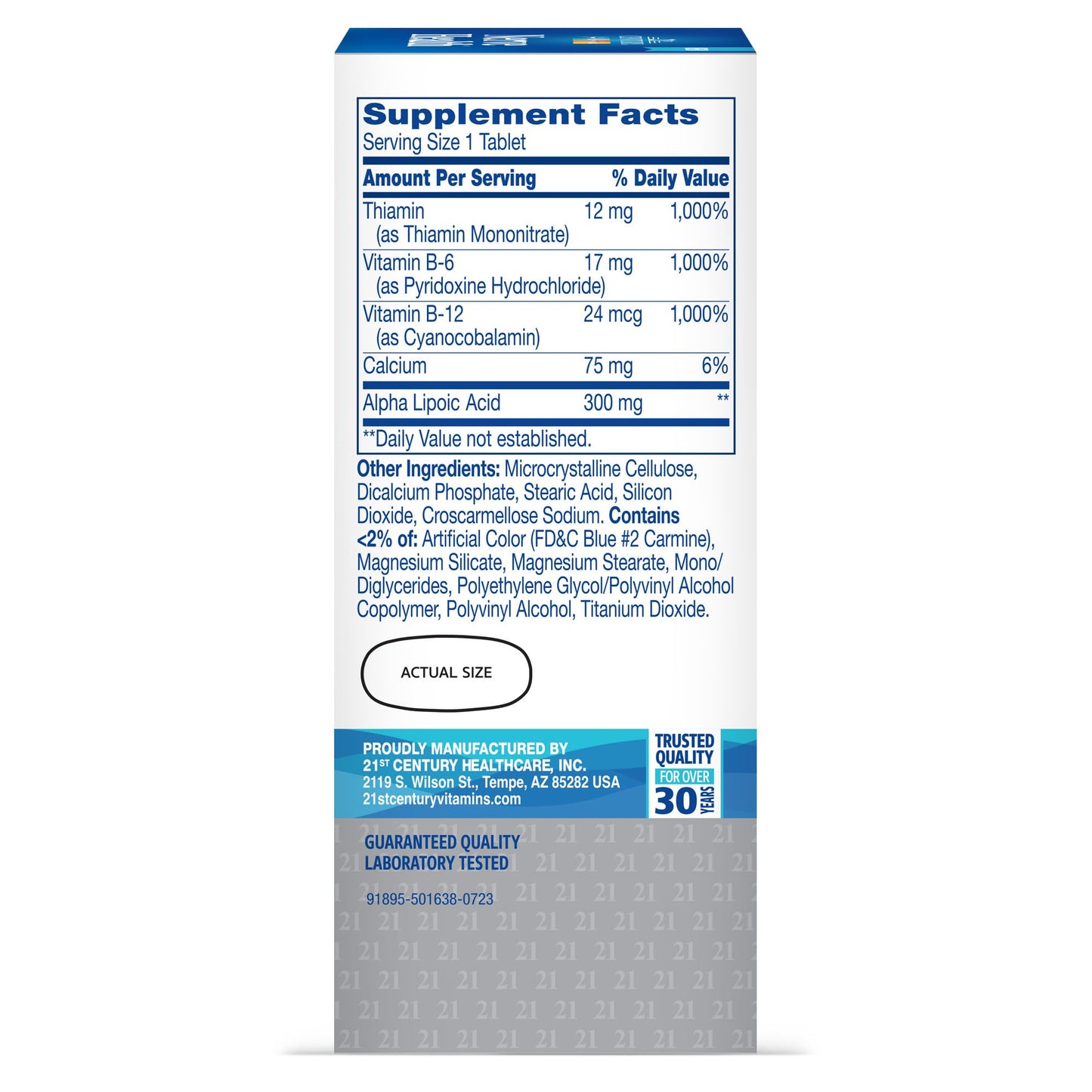 21st Century Nerve Health, Alpha Lipoic Acid 300mg with B Vitamins, 30ct