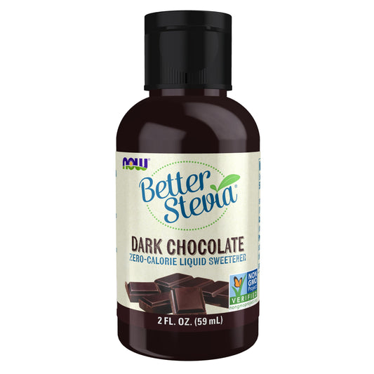 NOW Foods, Better Stevia Liquid, Dark Chocolate, Zero-Calorie Liquid Sweetener, Low Glycemic Impact, Certified Non-GMO, 2-Ounce