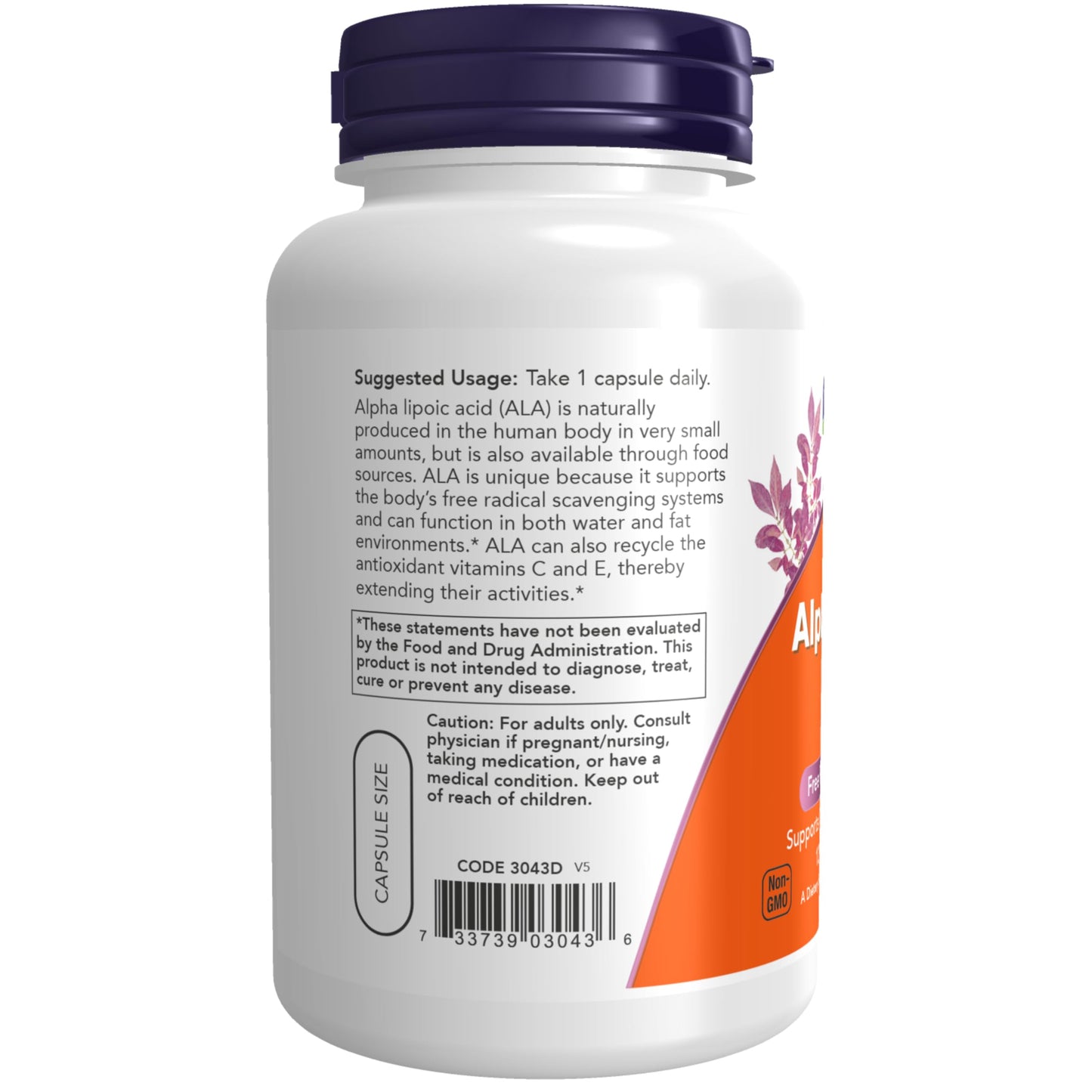 NOW Foods Supplements, Alpha Lipoic Acid 250 mg, Supports Glutathione Production*, Free Radical Scavenger*, 120 Veg Capsules