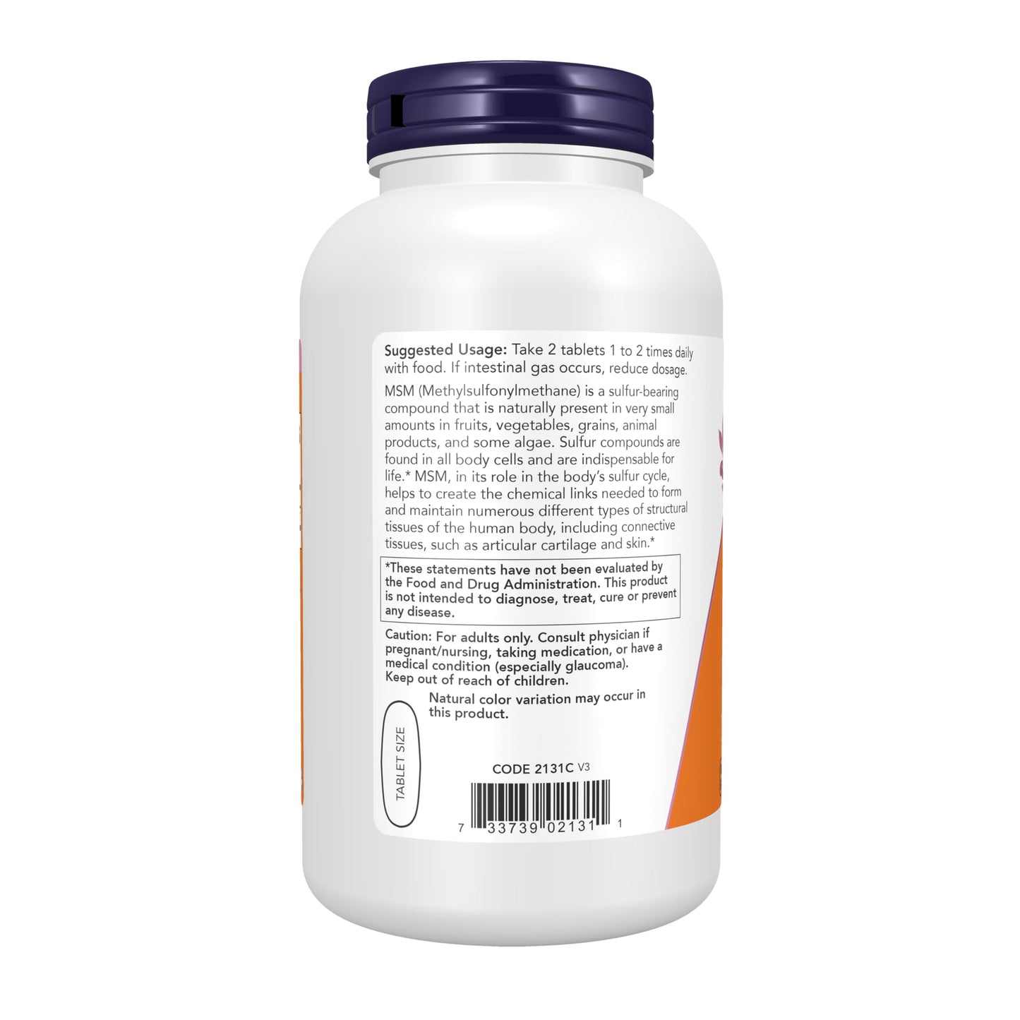 NOW Foods Supplements, MSM (Methylsulfonylmethane) 1,500 mg, Supports Healthy Cartilage*, Joint Health*, 200 Tablets