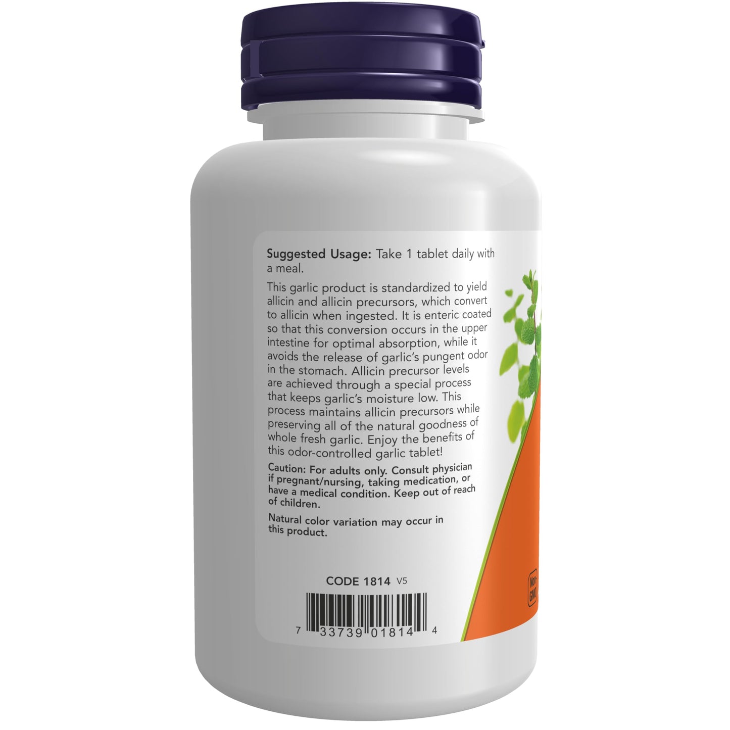 NOW Foods Supplements, Garlic 5,000 (Allium sativum), Enteric Coated, Odor Controlled, 90 Tablets