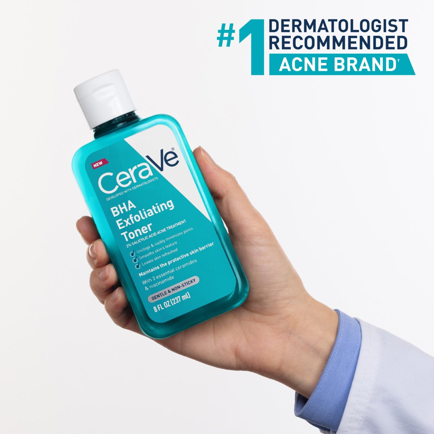 CeraVe BHA Exfoliating Facial Toner with Salicylic Acid & Niacinamide, 8oz