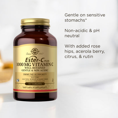 Solgar Ester-C Plus 1000 mg Vitamin C, 90 Tablets - Gentle On The Stomach