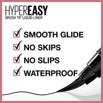 MAYBELLINE New York Hyper Easy Liquid Pen No-Skip Waterproof Eyeliner, Satin Finish, Pitch Brown