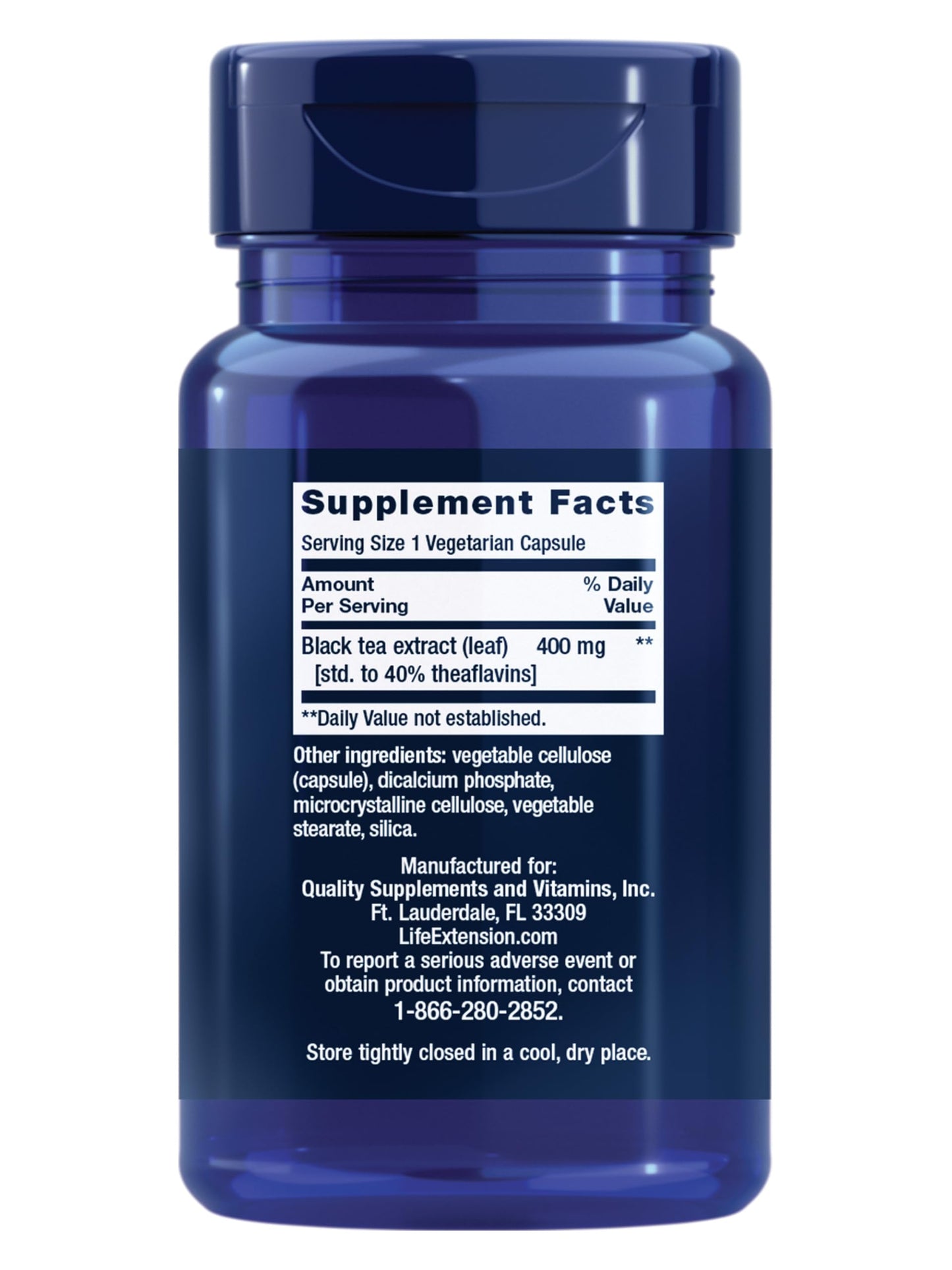 Life Extension Theaflavin Standardized Extract – Tea Leaf Flavonoids, Arterial Health Support, Helps Maintain Already-Heathy Cholesterol – Gluten-Free, Non-GMO, Vegetarian – 30 Capsules