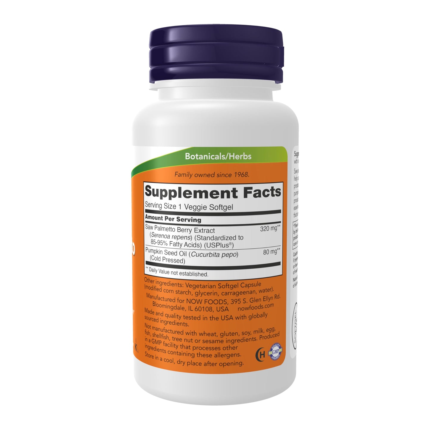 NOW Supplements, Saw Palmetto Extract 320 mg with Pumpkin Seed Oil, Men's Health*, 90 Veg Softgels