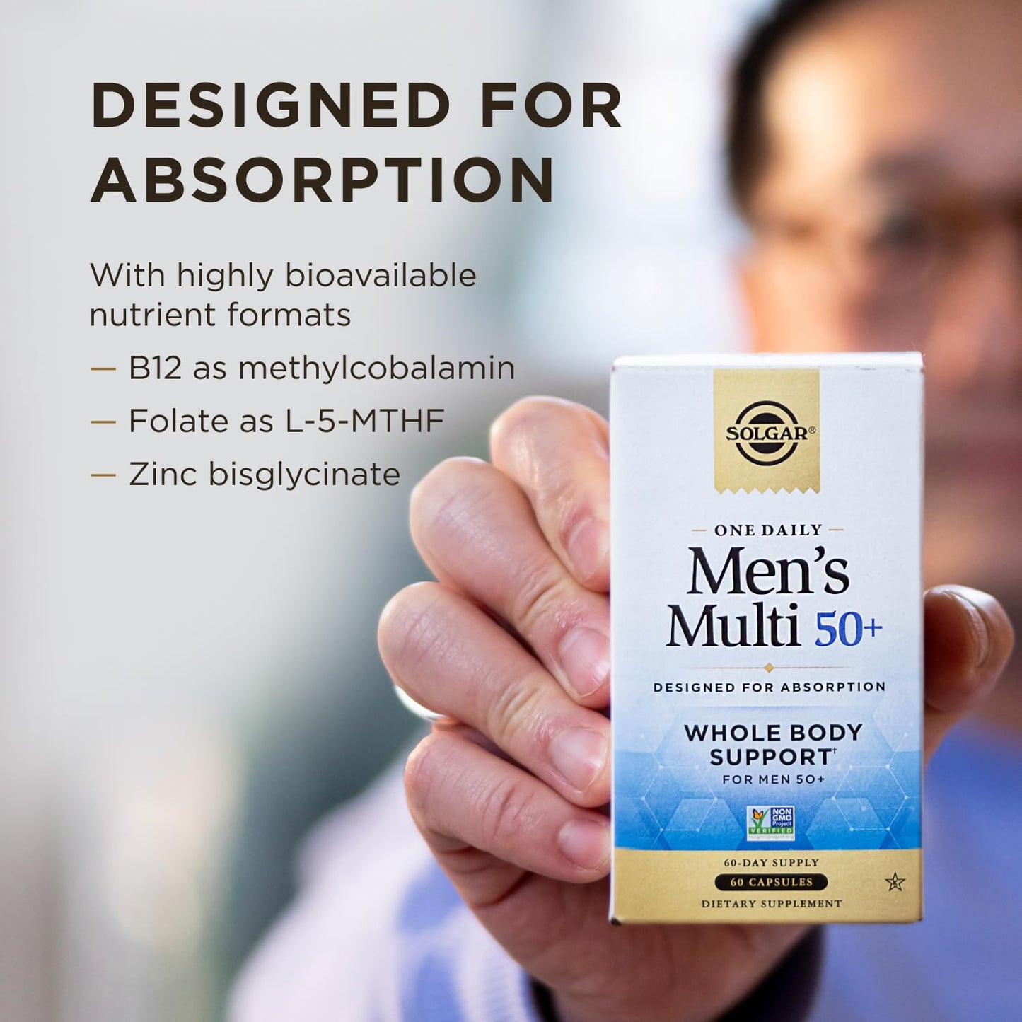 Solgar One Daily Men's Multi 50+ Whole Body Support, 60 Servings