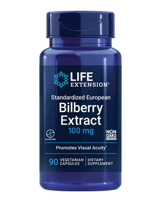 Life Extension Standardized European Bilberry Extract, 100 mg, 90 Capsules