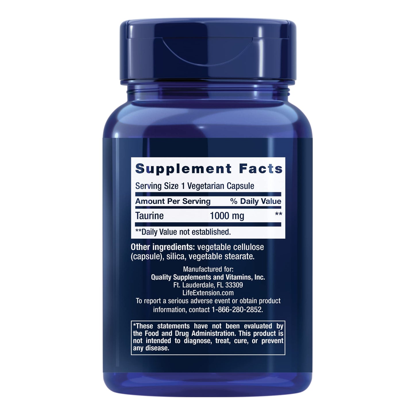 Life Extension Taurine 1000mg and Sea-Iodine 60 Capsules Supplement Bundle