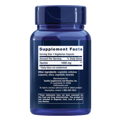 Life Extension Taurine 1000mg and Sea-Iodine 60 Capsules Supplement Bundle