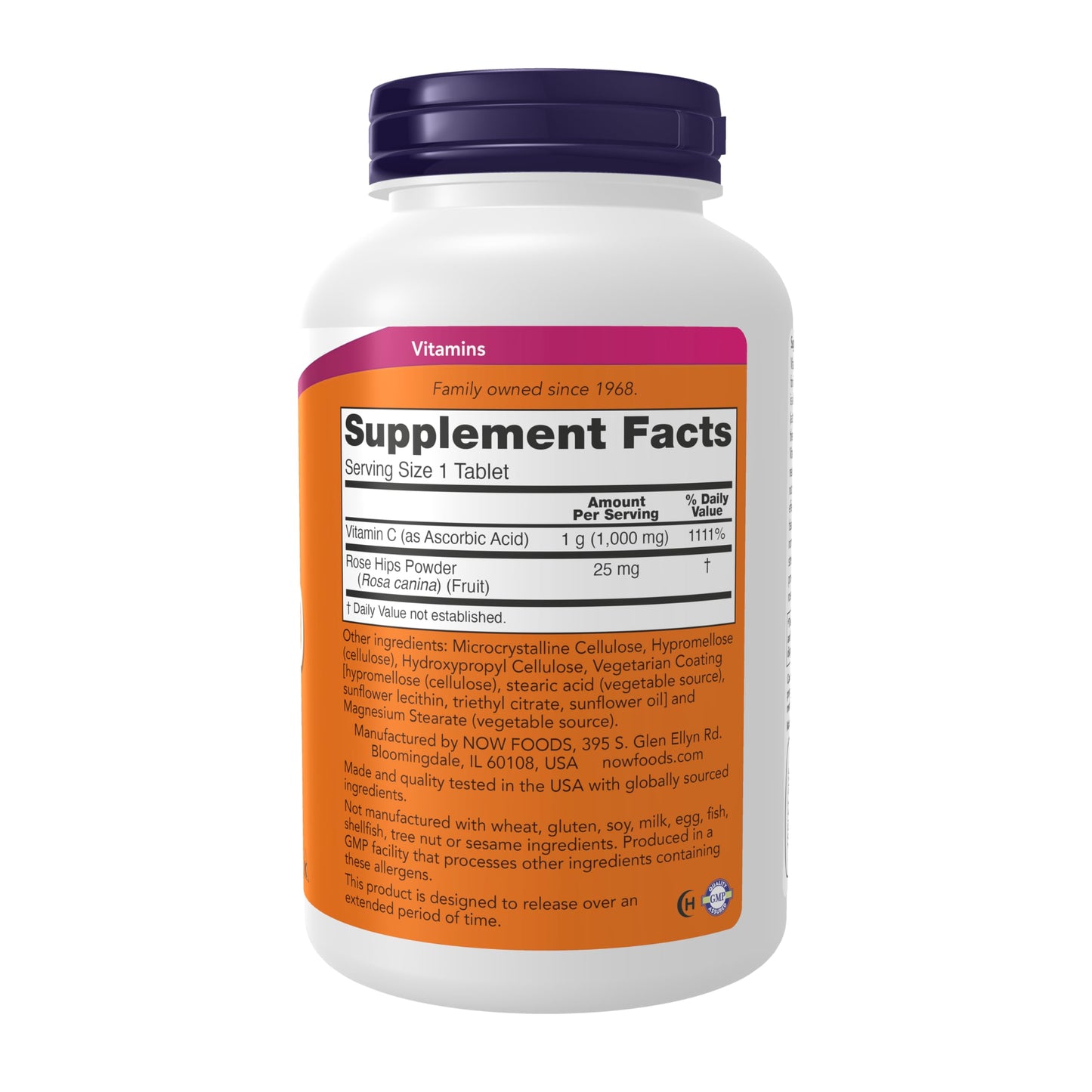 NOW Foods Supplements, Vitamin C-1,000 with Rose Hips, Sustained Release, Antioxidant Protection*, 250 Tablets