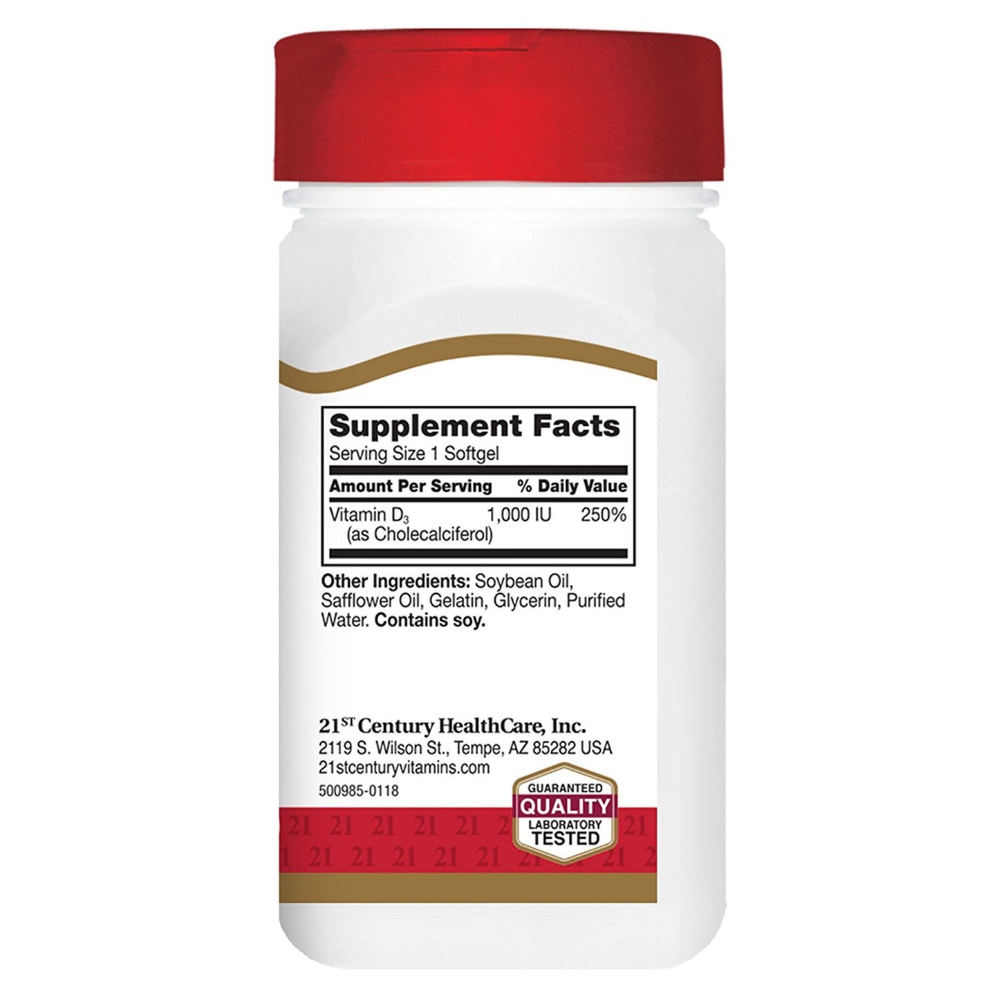 21st Century Vitamin D3 1000 IU Softgels, Bone & Immune, 250 Count