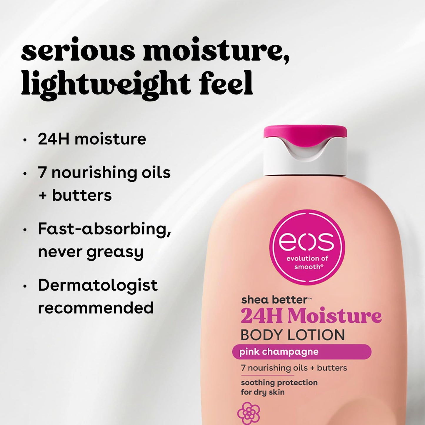 eos Shea Better 24H Moisture Body Lotion- Pink Champagne, 16 fl oz