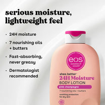 eos Shea Better 24H Moisture Body Lotion- Pink Champagne, 16 fl oz