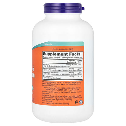 Now Foods, Calcium & Magnesium + D - 240 Softgels
