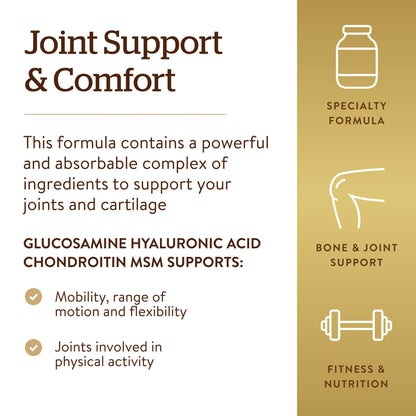 Solgar Glucosamine Hyaluronic Acid Chondroitin MSM, 60 Tablets