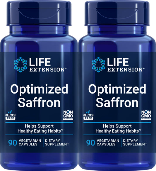Life Extension Optimized Saffron, 90 Vegetarian Capsules (Pack of 2)