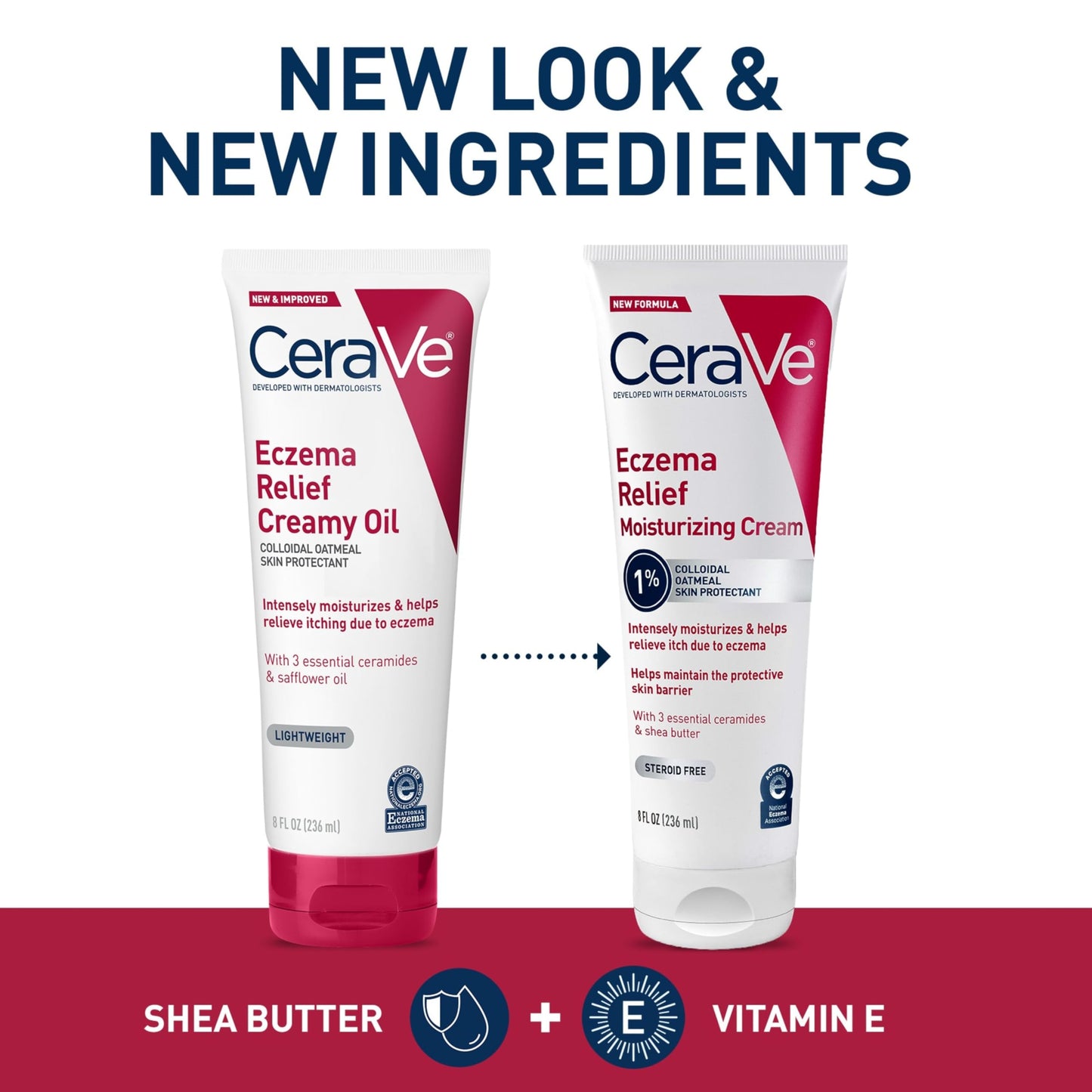 CeraVe Eczema Relief Moisturizing Cream, Shea Butter Dry Skin Lotion, 8oz