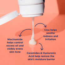 PanOxyl PM Balancing Repair Moisturizer with Niacinamide, Ceramides and Cica, Hydrating Face Moisturizer, Acne Prone Skin and Dry Skin, Non-Comedogenic Night Face Moisturizer, 3 oz