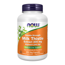 NOW Foods Supplements, Silymarin Milk Thistle Extract 300 mg with Artichoke and Dandelion, Double Strength, Supports Liver Function*, 200 Veg Capsules