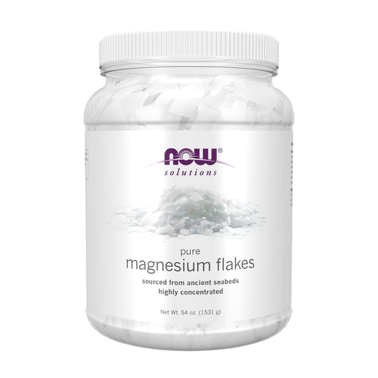 NOW Foods Solutions, Magnesium Flakes, 100% Pure, from the Ancient Seabed, Highly Concentrated, 54-Ounce