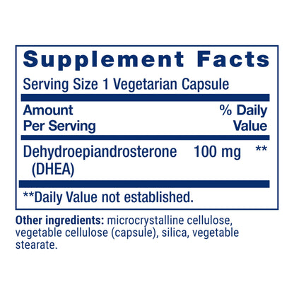 Life Extension DHEA 100 Mg Vegetarian Capsules, 60 Count