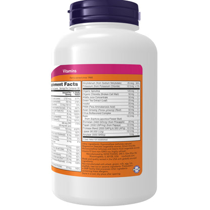 NOW Supplements, EcoGreen Multi Vitamin with Green Superfoods, Iron-Free 180 Veg Capsules