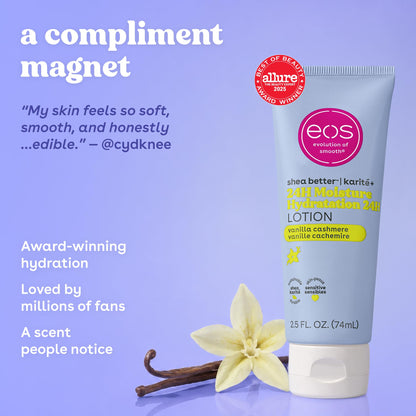 eos 24H Moisture Travel Body Lotion- Vanilla Cashmere, 2.5 fl oz