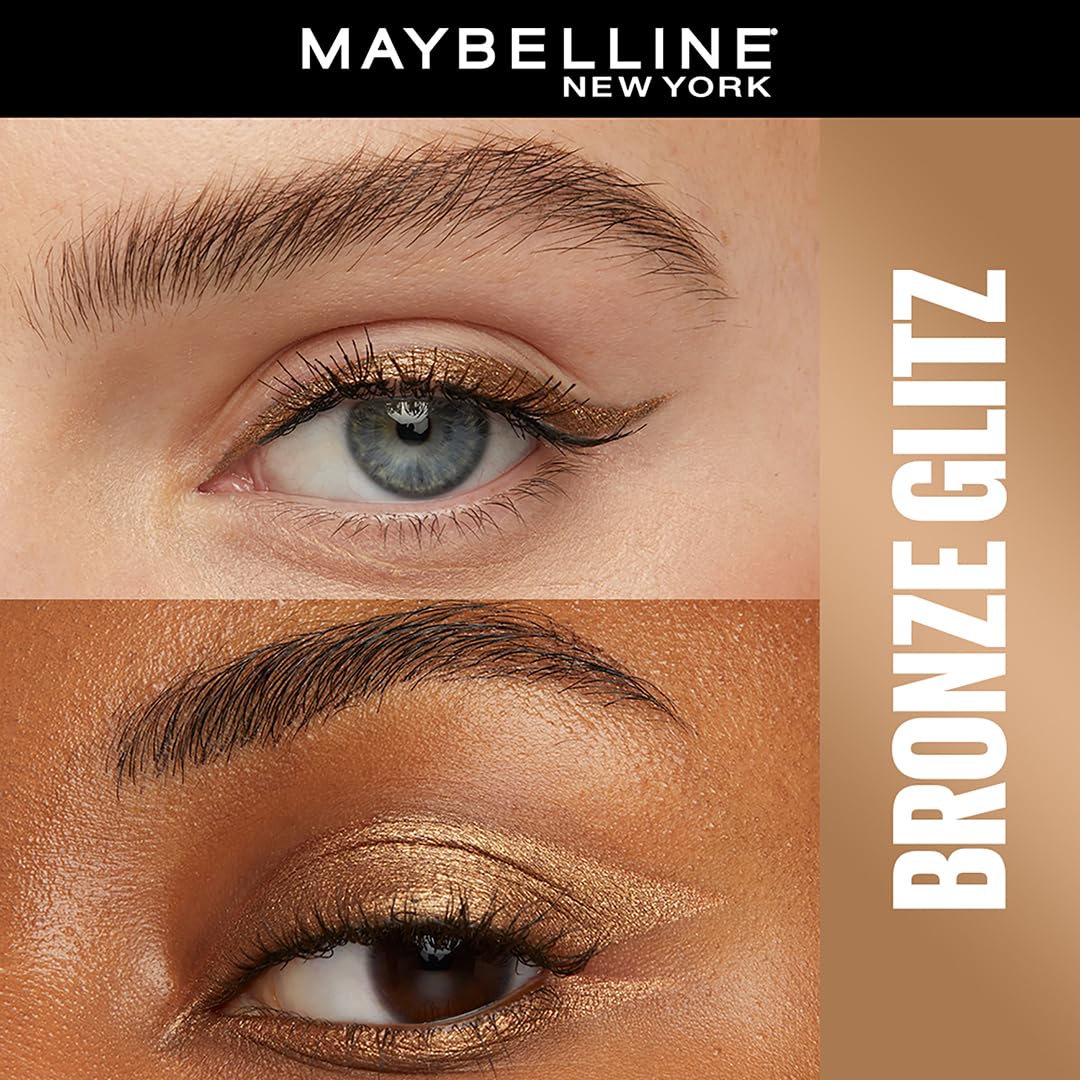 MAYBELLINE New York Tattoo Studio Long-Lasting Sharpenable Eyeliner Makeup Pencil, Glide on Smooth Gel Pigment, 36 Hour Wear, Waterproof Bronze Glitz 0.04 oz