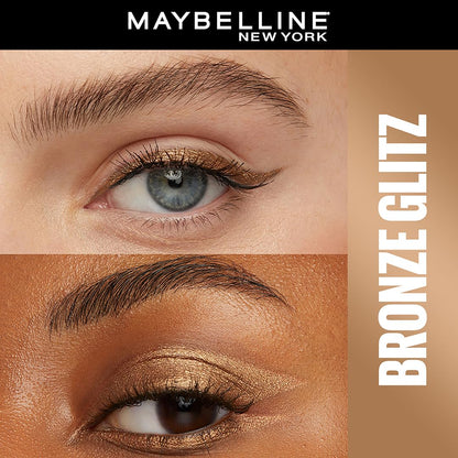 MAYBELLINE New York Tattoo Studio Long-Lasting Sharpenable Eyeliner Makeup Pencil, Glide on Smooth Gel Pigment, 36 Hour Wear, Waterproof Bronze Glitz 0.04 oz
