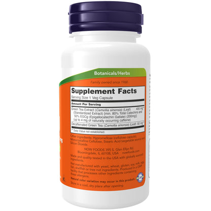 NOW Foods Supplements, EGCg Green Tea Extract 400 mg, Free Radical Scavenger*, 90 Veg Capsules