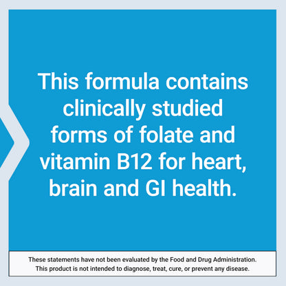 Life Extension BioActive Folate & Vitamin B12, Promotes Heart, Brain & GI Tract Health, Non-GMO, Gluten-Free, Vegetarian, 90 Capsules