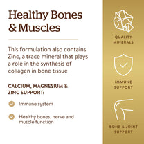Solgar Calcium Magnesium Plus Zinc, 100 Tablets - 33 Servings - Gluten Free
