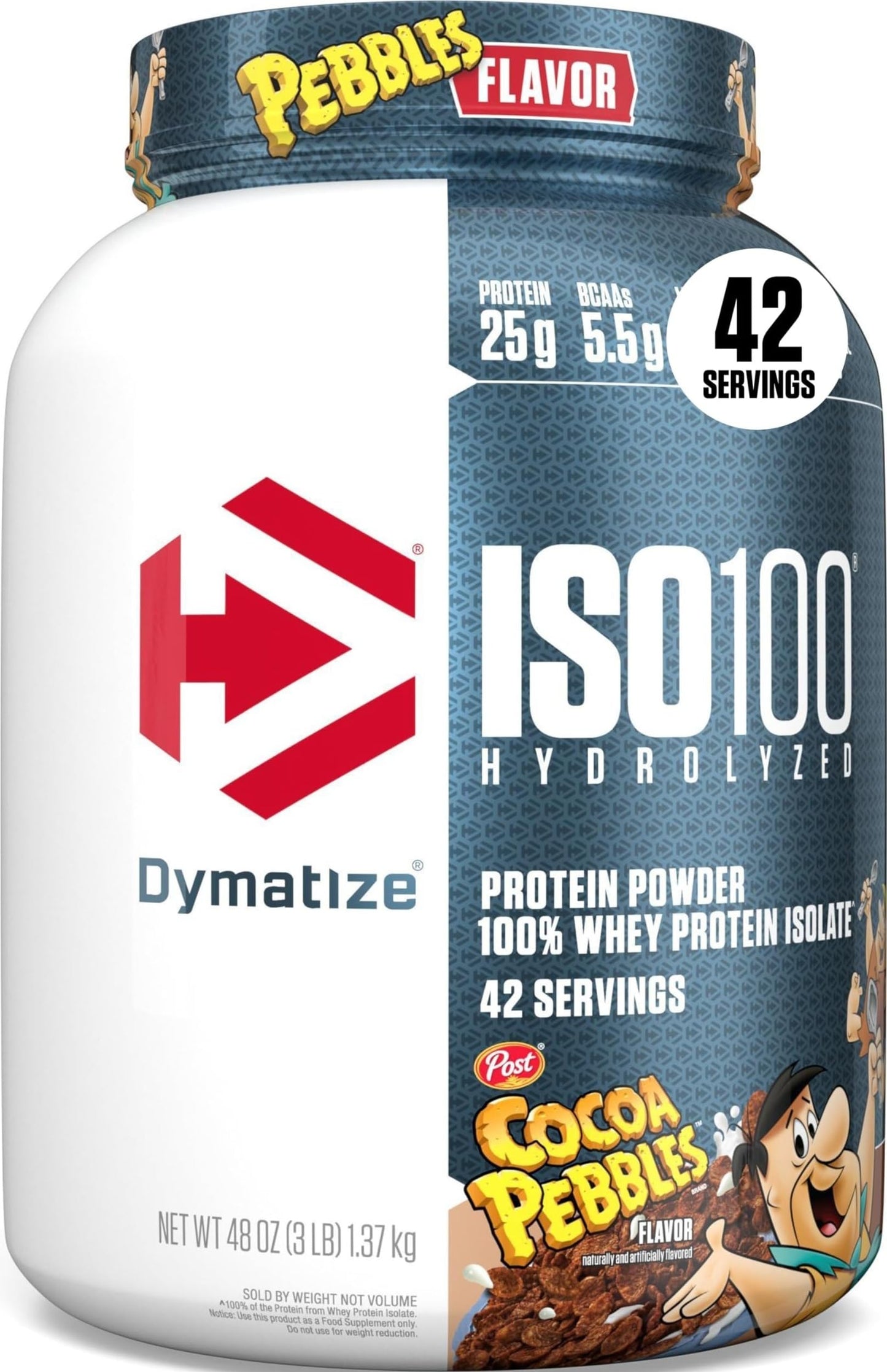 Dymatize ISO100 Protein Powder, 100% Whey Isolate, Cocoa Pebbles