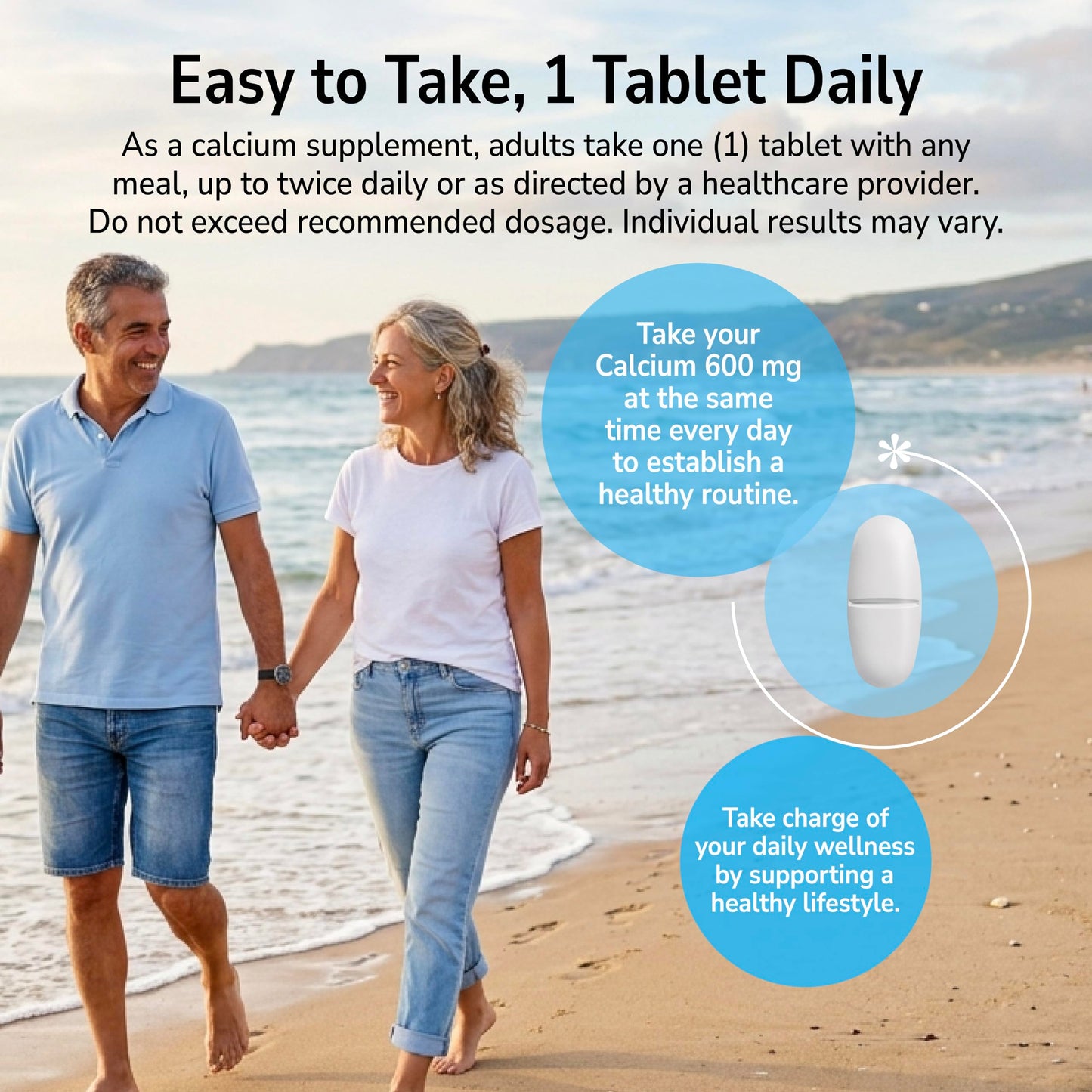 21st Century Calcium 600mg Tablets, Bone Strength Support, 400 Count