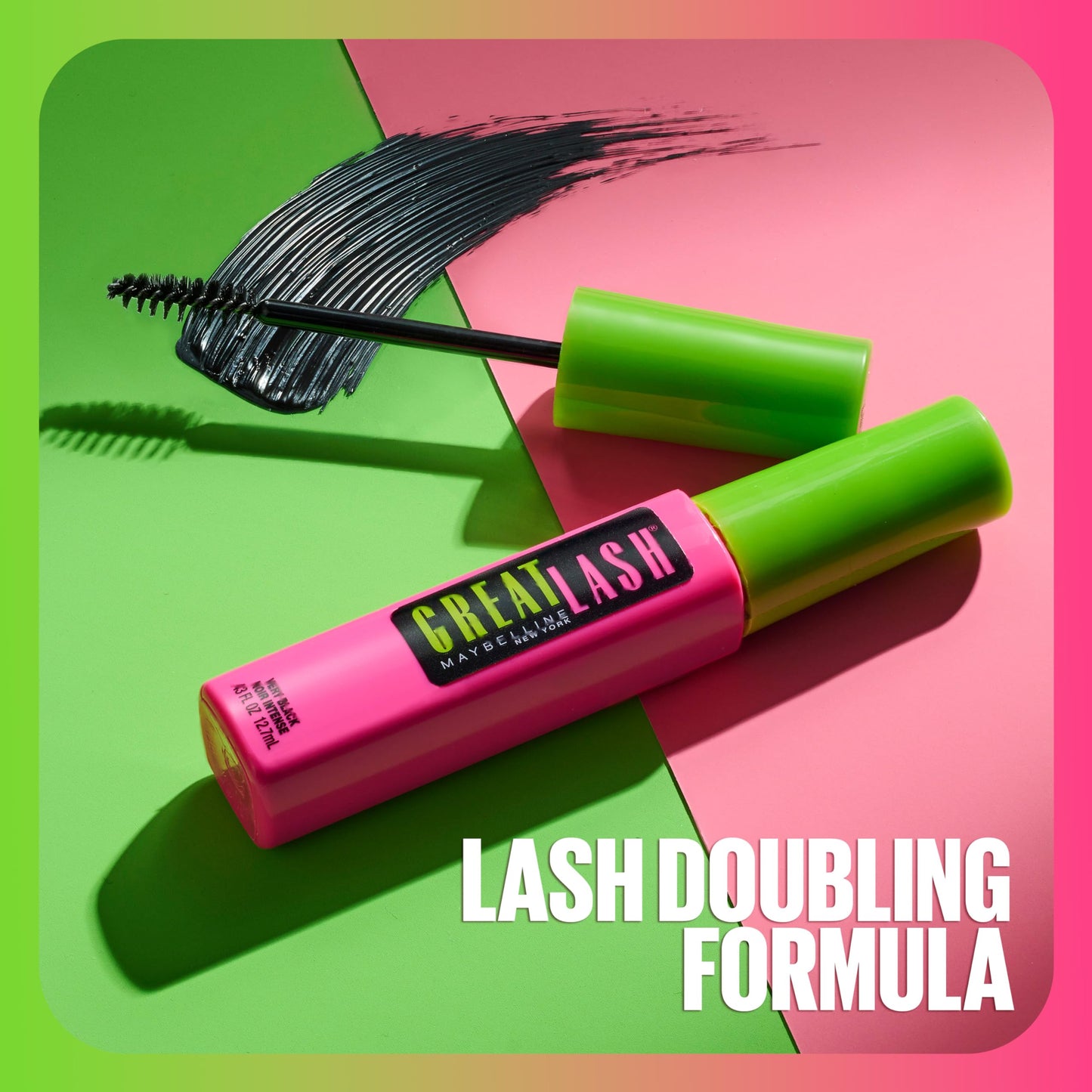 Maybelline Makeup Great Lash BIG Washable Mascara, Very Black Volumizing Mascara, 0.34 fl oz