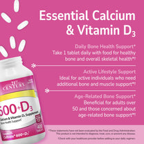 21st Century Calcium Plus D Supplement Tablet, 600 mg, 400 Count
