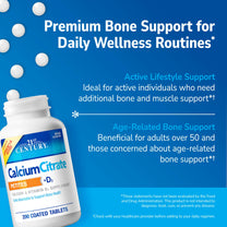 21st Century Calcium Citrate Plus D3 Maximum - 630 mg Calcium, Bone Health Support, Easily Absorbable, Gluten Free, Non-GMO, Compare to Citracal +D3, 400 Tablets