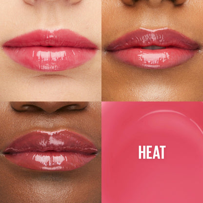 MAYBELLINE Lifter Gloss, Hydrating Lip Gloss with Hyaluronic Acid, High Shine for Plumper Looking Lips, Heat, Raspberry Neutral, 0.18 Ounce
