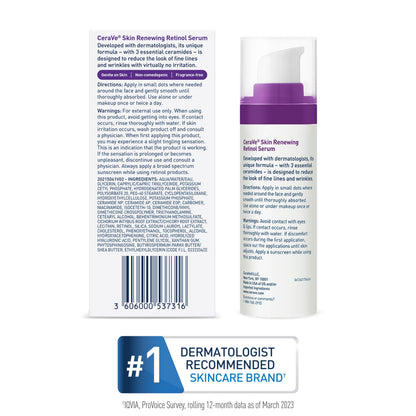 CeraVe Retinol Serum for Face with Niacinamide & Hyaluronic Acid, 1 oz