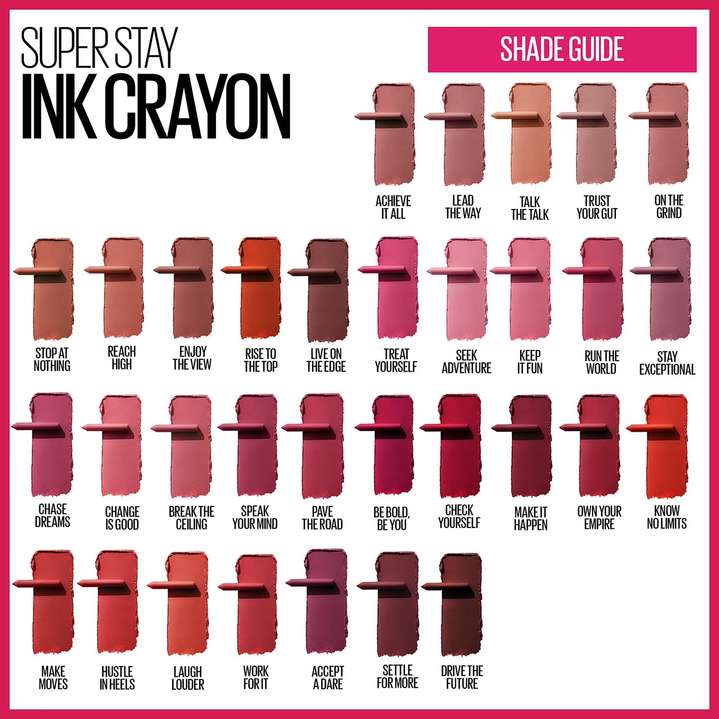 Maybelline Super Stay Ink Crayon Matte Longwear Lipstick Makeup, 160 Stop At Nothing, 0.04 oz