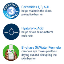CeraVe Eye Makeup Remover, Hyaluronic Acid Gentle Waterproof Formula, 4 Oz