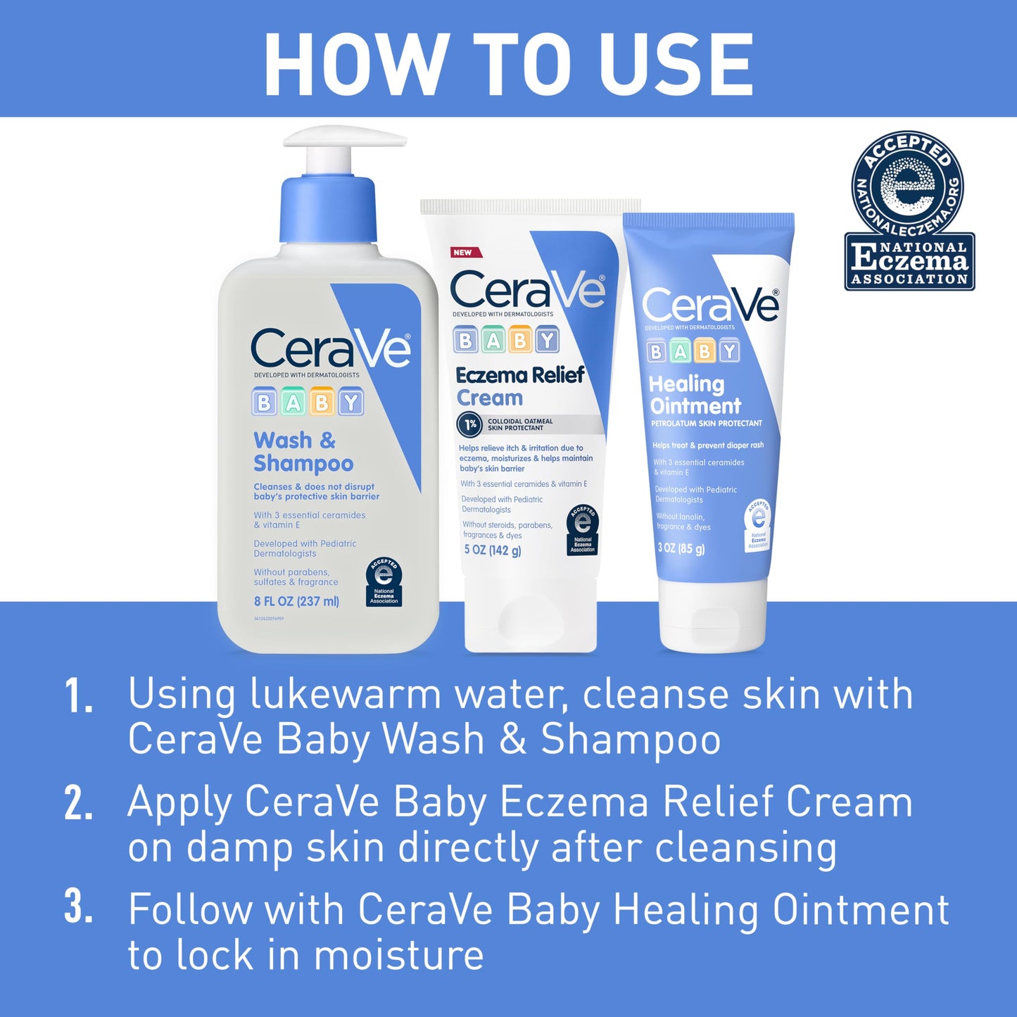 CeraVe Baby Eczema Relief Cream with 1% Colloidal Oatmeal & Vitamin E, 5oz