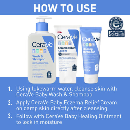 CeraVe Baby Eczema Relief Cream with 1% Colloidal Oatmeal & Vitamin E, 5oz