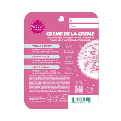 eos 24H Moisture Super Balm Minis- Crème de la Crème, Limited-Edition Lip Mask, Lip Mask, Made for Sensitive Skin, Shea Butter, Variety Pack, 0.169 fl oz, 3-Pack