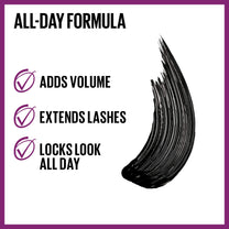 Maybelline The Falsies Lash Lift Washable Mascara Volumizing, Lengthening, Lifting, Curling, Multiplying, Eye Makeup, Ultra Black, 1 Count