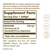 Solgar Megasorb CoQ-10 100 mg, 90 Softgels - Supports Healthy Aging